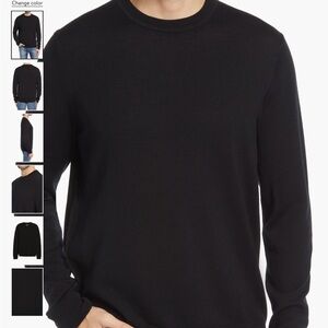 Nordstrom mens 100% Merino wool Black Sweater NWOT